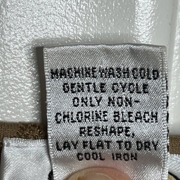 Talbots Top Womens 2X Gold Animal Print Cap Sleeve Boat Neck Long‎ Sleeve Nylon - Picture 9 of 9